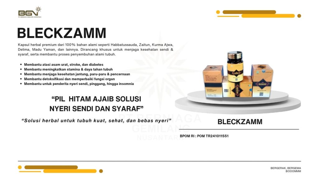 Bleckzamm, Herbal nyeri sendi, Suplemen saraf alami